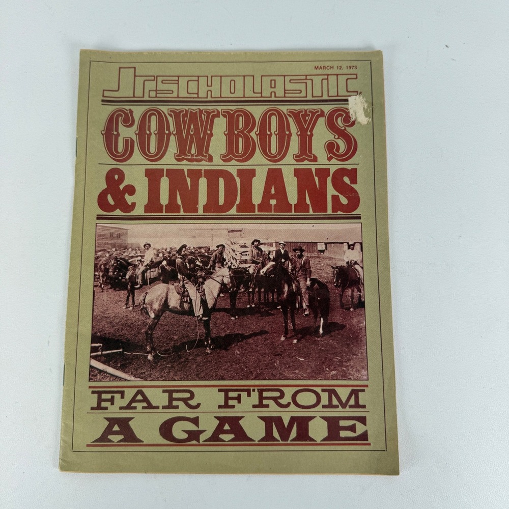 Vintage Jr Scholastic Magazine March 1973 Cowboys & Indians Cattle Drive Game